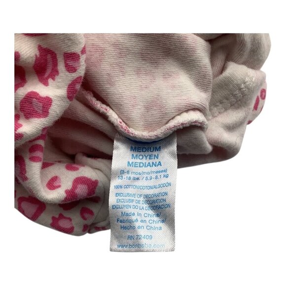 Bon Bebe Baby Girl Pink Leopard Print Bodysuit With Heart Bow Medium 3-6M - Picture 5 of 9